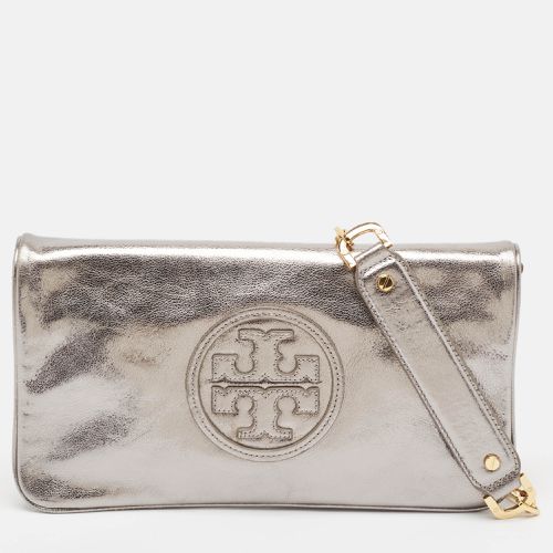 Tory Burch Silver Patent Leather Reva Chain Clutch - Tory Burch - Modalova