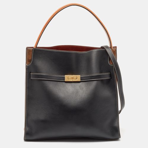 Brown Leather and Suede Lee Radziwill Double Bag - Tory Burch - Modalova