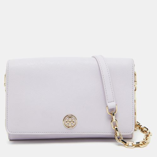 Tory Burch Light Lilac Saffiano Leather Robinson Wallet On Chain - Tory Burch - Modalova