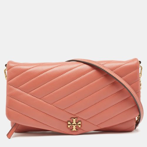 Tory Burch Dark Pink Chevron Leather Kira Shoulder Bag - Tory Burch - Modalova