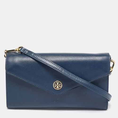 Navy Leather Robinson Envelope Crossbody Bag - Tory Burch - Modalova