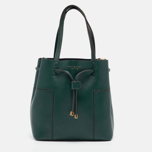 Tory Burch Green Leather Small Block T Bucket Bag - Tory Burch - Modalova