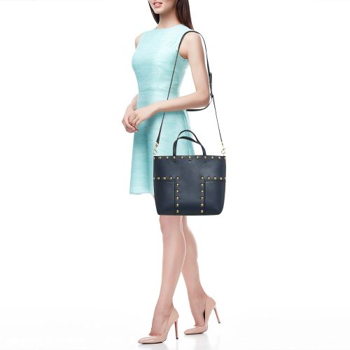 Leather Mini Block-T Stud Tote - Tory Burch - Modalova