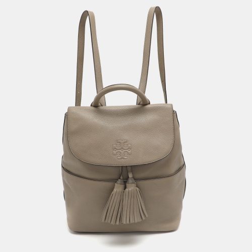 Leather Logo Flap Tassel Backpack - Tory Burch - Modalova