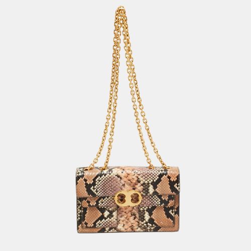 Gemini Python Embossed Leather Shoulder Bag - Tory Burch - Modalova