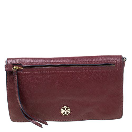 Tory Burch Burgundy Leather Flap Pocket Crossbody Bag - Tory Burch - Modalova