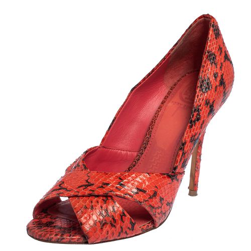 Snakeskin Peep Toe Pumps Size 36 - Tory Burch - Modalova