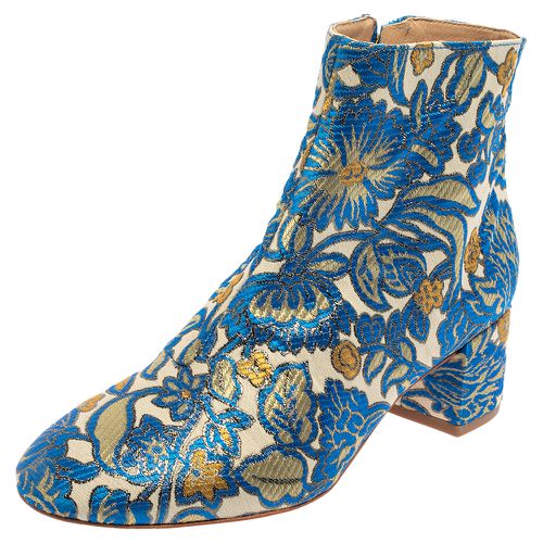 Tory Burch Multicolor Brocade Fabric Block Heel Ankle Boots Size 36 - Tory Burch - Modalova