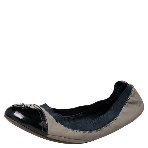 Tory Burch Grey/Blue Leather And Elastic Gabby Scrunch Ballet Flats Size 38.5 - Tory Burch - Modalova