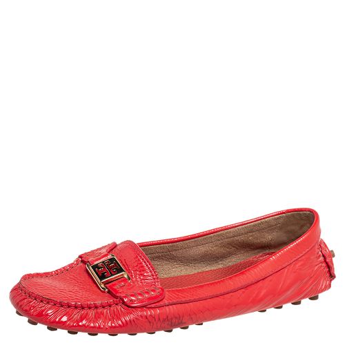 Tory Burch Red Crinkled Patent Leather Driving Loafers Size 40 - Tory Burch - Modalova