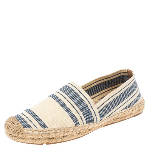 Tory Burch Cream/Blue Striped Canvas Espadrilles Loafers Size 36.5 - Tory Burch - Modalova