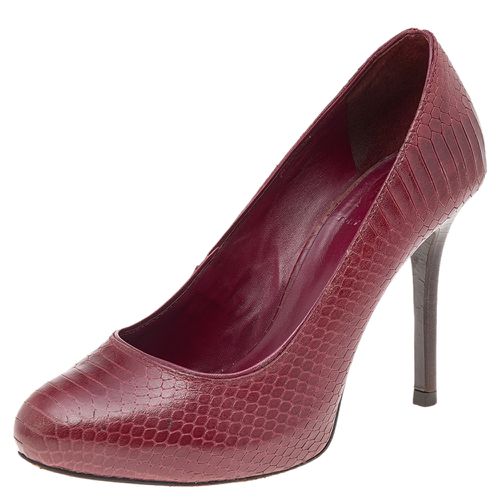 Tory Burch Burgundy Python Embossed Leather Pumps Size 35.5 - Tory Burch - Modalova