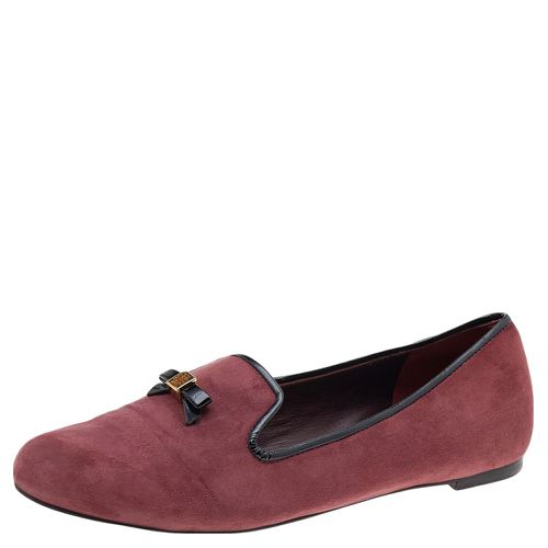 Tory Burch Burgundy Suede Smoking Slippers Size 38.5 - Tory Burch - Modalova