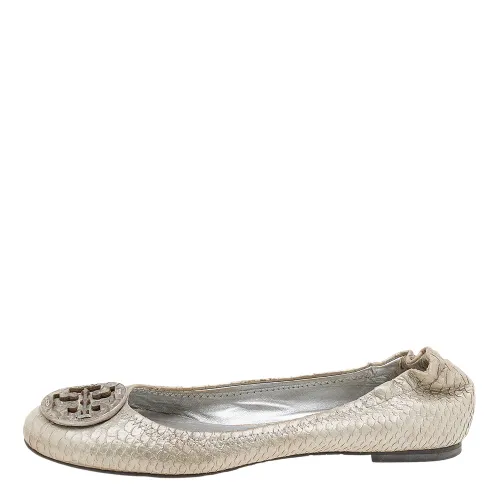 Python Embossed Leather Reva Ballet Flats Size 38.5 - Tory Burch - Modalova
