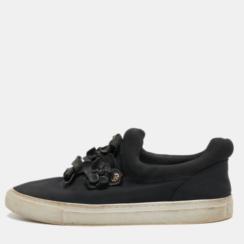 Tory Burch Black Neoprene and Leather Blossom Applique Slip On Sneakers Size 40.5 - Tory Burch - Modalova