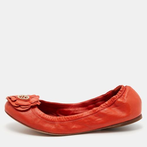 Tory Burch Orange Leather Scrunch Ballet Flats Size 38 - Tory Burch - Modalova