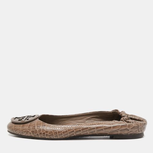 Tory Burch Brown Croc Embossed Leather Reva Ballet Flats Size 37 - Tory Burch - Modalova