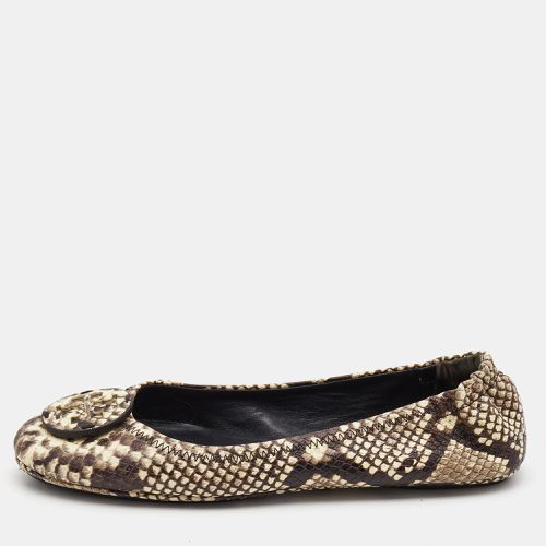 Tory Burch Beige/Brown Python Embossed Leather Ballet Flats Size 39.5 - Tory Burch - Modalova