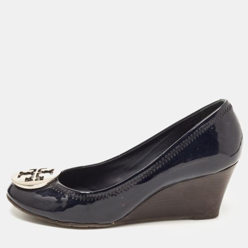 Tory Burch Navy Blue Patent Leather Wedge Pumps Size 36.5 - Tory Burch - Modalova