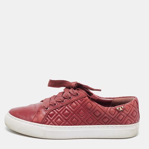 Quilted Leather Marion Lace Up Sneakers Size 38 - Tory Burch - Modalova