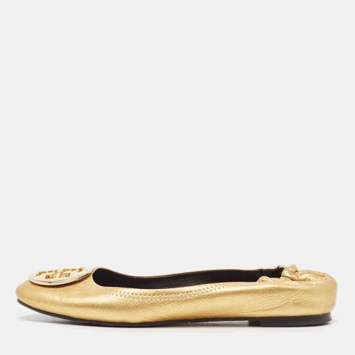 Tory Burch Gold Leather Reva Scrunch Ballet Flats Size 38.5 - Tory Burch - Modalova