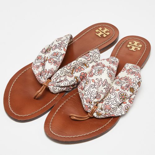 Print Satin Carson Thong Sandals Size 41 - Tory Burch - Modalova