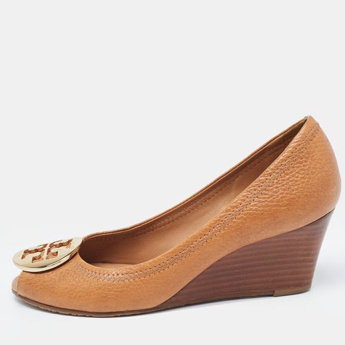 Tory Burch Tan Leather Sally Wedge Pumps Size 36.5 - Tory Burch - Modalova