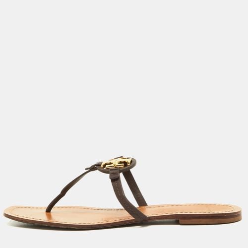 Tory Burch Brown Leather Miller Flat Thong Sandals Size 40.5 - Tory Burch - Modalova