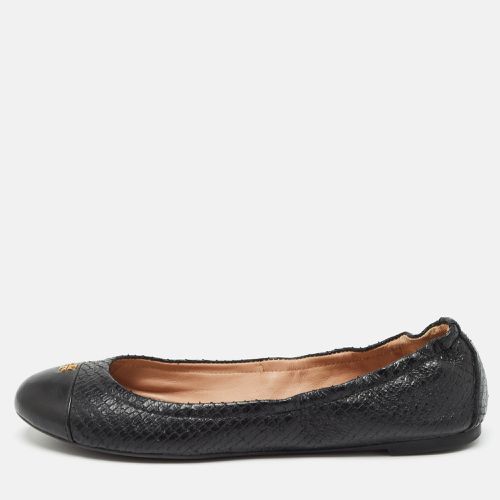 Tory Burch Black Embossed Snakeskin Scrunch Ballet Flats Size 39 - Tory Burch - Modalova