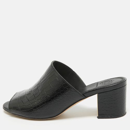 Tory Burch Black Croc Embossed Leather Mules Size 36.5 - Tory Burch - Modalova