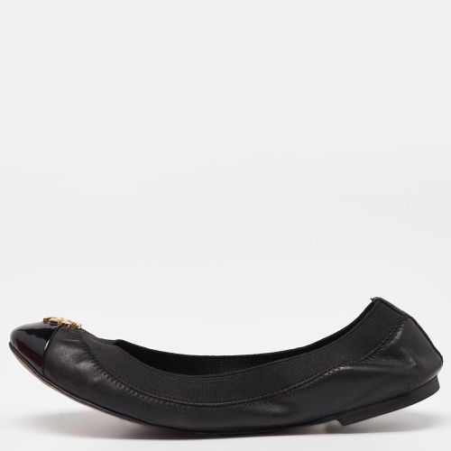 Tory Burch Black Patent and Leather Jolie Scrunch Ballet Flats Size 35.5 - Tory Burch - Modalova