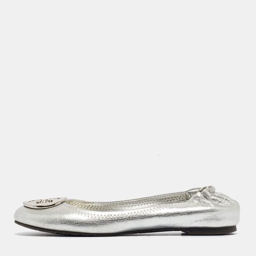 Tory Burch Silver Leather Reva Scrunch Ballet Flats Size 37 - Tory Burch - Modalova