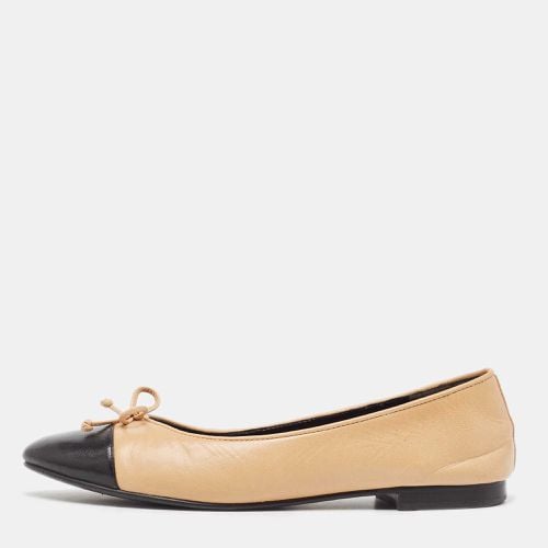 Tory Burch Beige/Black Leather Bow Ballet Flats Size 39 - Tory Burch - Modalova