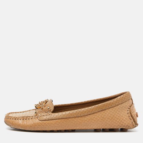 Tory Burch Beige Snakeskin Embossed Leather Driving Loafers Size 36 - Tory Burch - Modalova