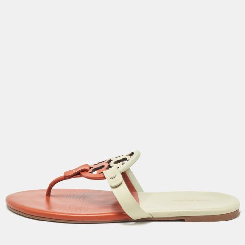 Tory Burch Orange/Grey Leather Miller Thong Flats Size 38.5 - Tory Burch - Modalova