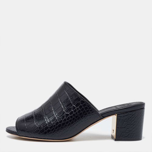 Tory Burch Black Croc Embossed Leather Mules Size 38 - Tory Burch - Modalova