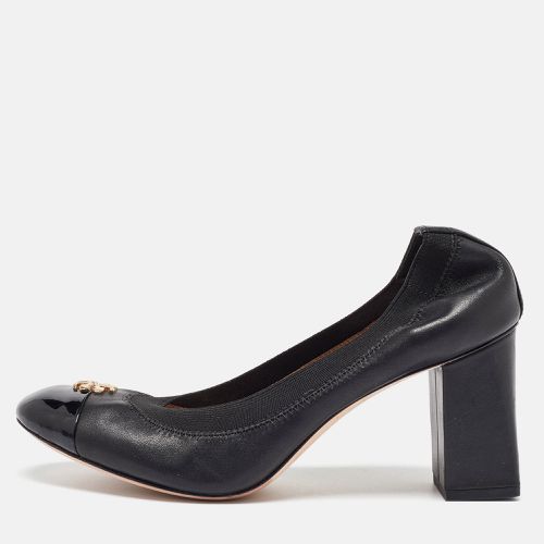 Tory Burch Black Leather Jolie Block Heel Pumps Size 38.5 - Tory Burch - Modalova