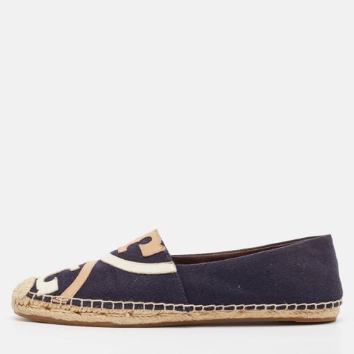 Tory Burch Navy Blue Canvas Poppy Espadrille Flats Size 40 - Tory Burch - Modalova