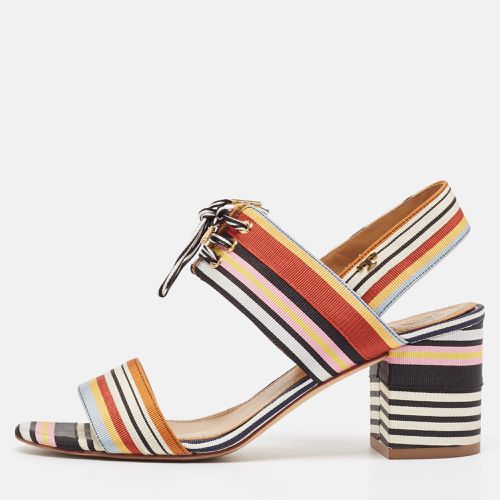 Tory Burch Multicolor Striped Fabric Ankle Strap Sandals Size 39 - Tory Burch - Modalova