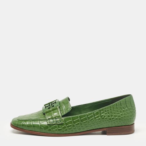 Croc Embossed Leather Georgia Loafers Size 38.5 - Tory Burch - Modalova