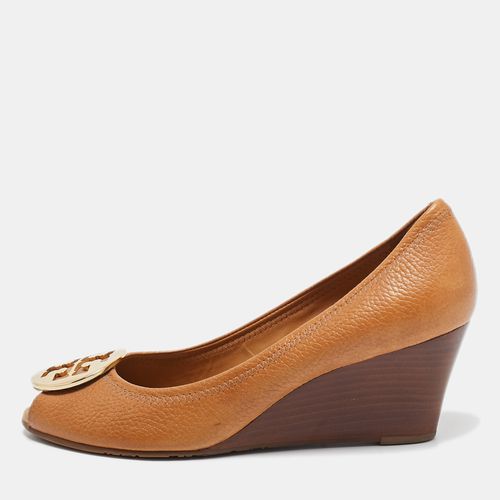 Tory Burch Brown Leather Sally 2 Wedge Pumps Size 39 - Tory Burch - Modalova