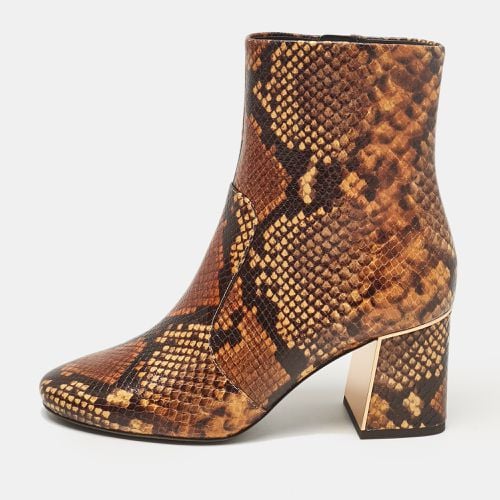 Python Embossed Leather Ankle Length Boots 37 - Tory Burch - Modalova