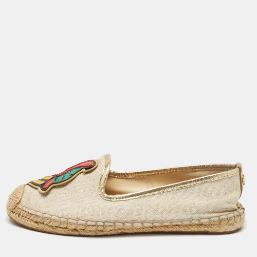 Canvas and Leather Espadrille Flats Size 36.5 - Tory Burch - Modalova