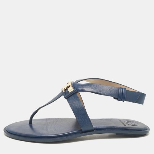 Tory Burch Navy Blue Leather Gigi Thong Flat Sandals Size 38.5 - Tory Burch - Modalova