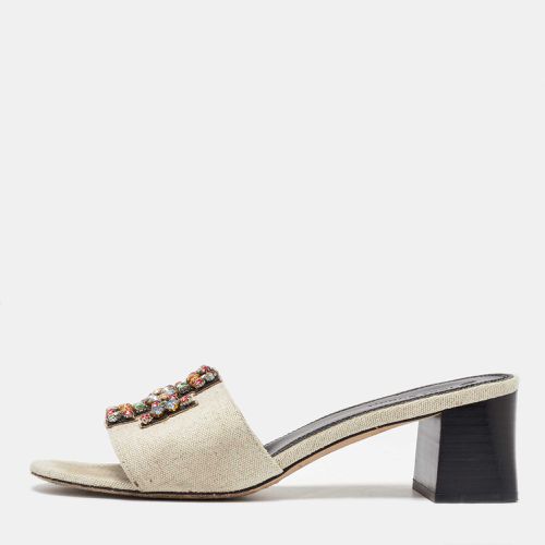 Off Canvas Ines Slide Sandals Size 40 - Tory Burch - Modalova