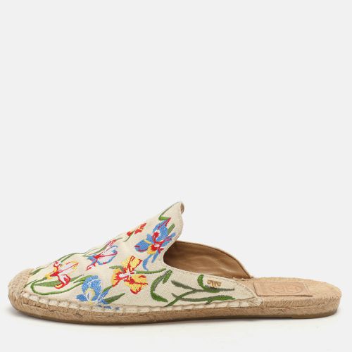 Tory Burch Multicolor Floral Embroidered Canvas Espadrille Mules Size 37.5 - Tory Burch - Modalova