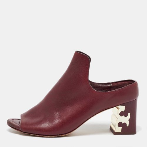 Leather Block Heel Mules Size 37.5 - Tory Burch - Modalova