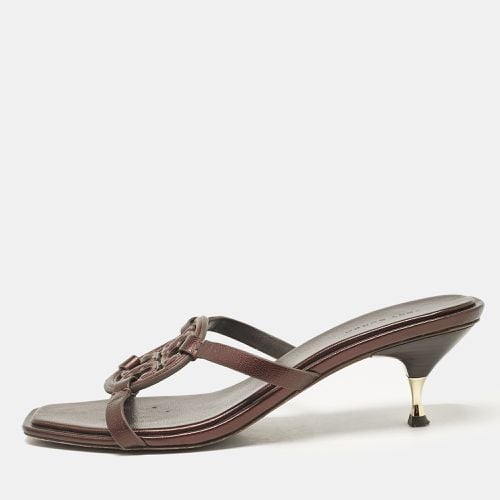 Leather Miller Bombe Slide Sandals Size 39.5 - Tory Burch - Modalova