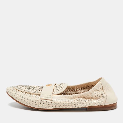 Tory Burch Beige Woven Leather Slip On Loafers Size 38.5 - Tory Burch - Modalova