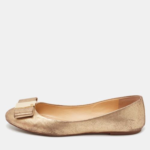 Tory Burch Gold Leather Bow Chase Ballet Flats Size 40.5 - Tory Burch - Modalova